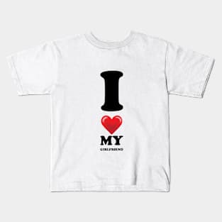 I love my girlfriend vertical heart Kids T-Shirt